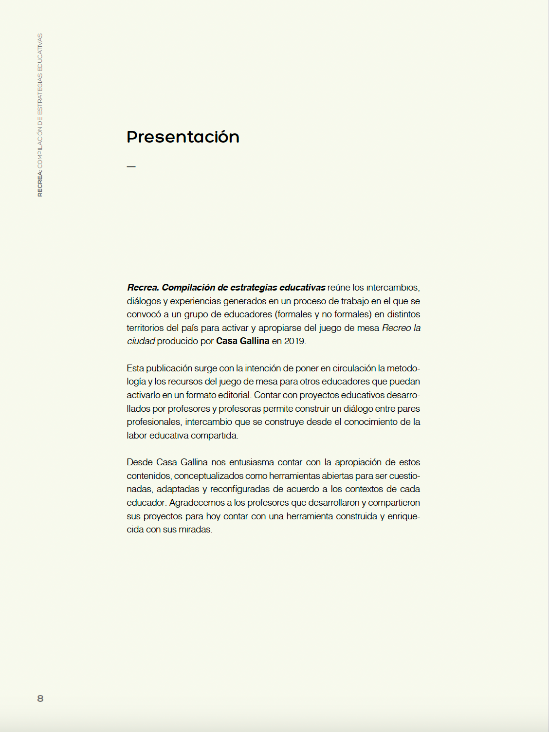 Recrea. Compilación de estrategias educativas